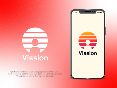 vission logo - app icon app brand brand identity branding clean logo logo colorful logo creative design flat gradient illustration logo logos logotype modern think outside the box ui vision vission logo