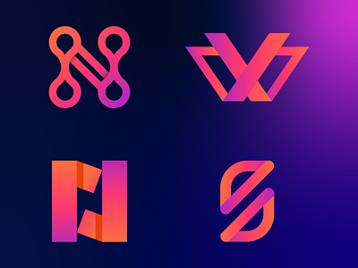 Modern lettermark logo design app brand identity branding gradient icon lettermark logo logos logotype minimal logo modern monogram design n s smart logo symbol visual identity w