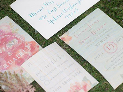 Belle Victorian Invitation Suite watercolor wedding invitation