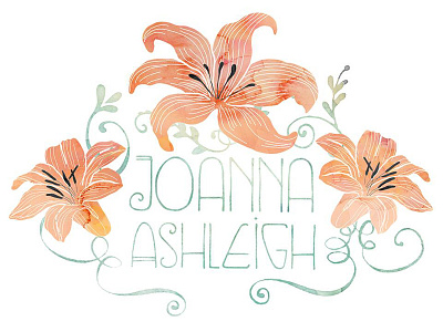 Joanna Ashleigh Belly Dance Logo art belly dance feminine flower logo nouveau watercolor