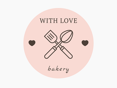 Logo with Kitchen Spatula & Corolla | Turbologo bakery bakery logo bakeshop brand design branding circle logo corolla design heart illustration kitchen spatula logo logo design pastry pink logo spatula vector