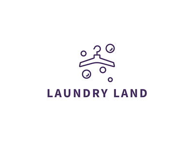 Logo with Hanger Bubbles | Turbologo apparel logo brand design branding bubble cleaning cleaning logo cleaning service design dry cleaning illustration laundry logo logo design purple vector wash
