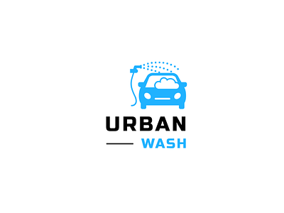 Logo with Blue Car & Wash Hose | Turbologo