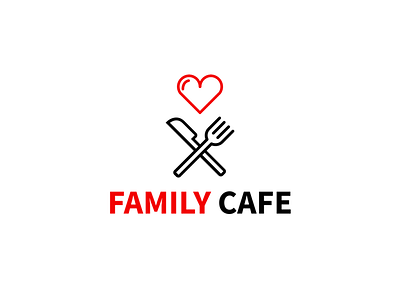 Logo with Cutlery & Heart | Turbologo bistro brand design branding cafe cafe branding cafe logo cutlery design diner fork heart heart logo illustration knife logo logo design lunch vector