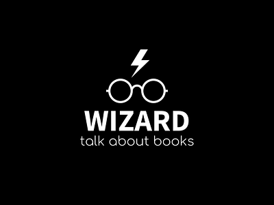 Logo with Glasses & Lightning | Turbologo black and white blog brand design branding design film glasses harry potter illustration lightning logo logo design vector wizard youtube