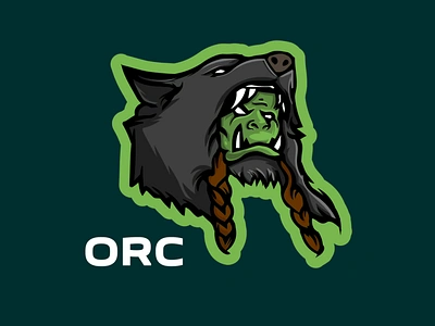 Warcraft Gaming Logo with Orc | Turbologo brand design branding design esports logo gaming logo illustration logo logo design orc logo typography ui ux vector warcraft logo