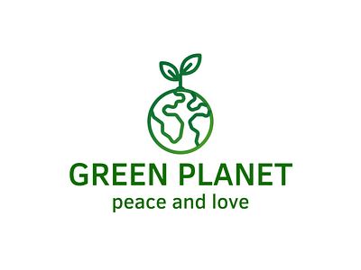 Peace Logo with Green Planet | Turbologo 3d animation brand design branding design graphic design green planet logo illustration logo logo design motion graphics peace logo planet logo typography ui ux vector