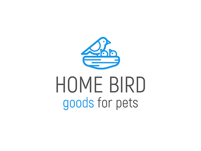 Logo with Blue Bird and Bird Nest | Turbologo animal logo bird logo bird nest logo blue logo brand design branding design illustration logo logo design typography ui ux vector