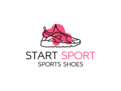 Logo with Sneaker & Paint Smear | Turbologo brand design branding cool logo design graphic design illustration logo logo design paint drops paint smear pink logo shoe store shoes sneakers typography ui ux vector