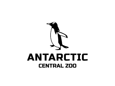 Zoo Logo with Penguin | Turbologo antarctic black and white brand design branding design emperor penguin illustration logo logo design penguin typography ui ux vector wild wildlife zoo