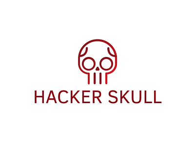 Hacker Logo with Gradient Skull | Turbologo brand design branding design gradient logo graphic design hacker logo illustration logo logo design red logo skeleton logo skull logo typography ui ux vector