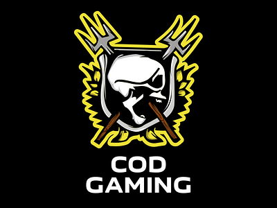 Gaming Logo with Skull & Yellow Shield | Turbologo