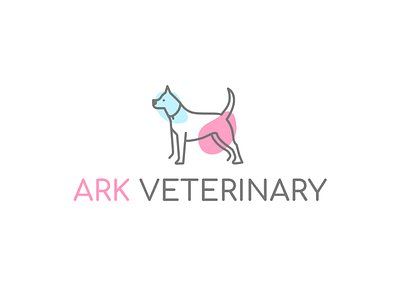 Logo with Dog & Colorful Prints | Turbologo animals brand design branding colorful design dog graphic design illustration logo logo design pet pet care pet clinic print typography ui ux vector vet veterinary