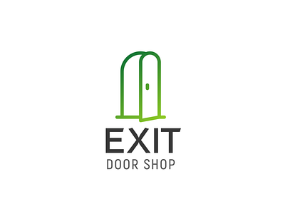 Logo with Gradient Green Door | Turbologo brand design branding design door doorway gradient green illustration logo logo design online shop shopify typography ui ux vector wix