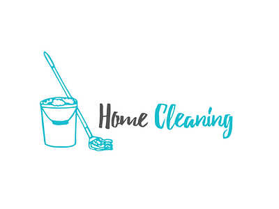 Cleaning Logo with Mop & Bucket | Turbologo brand design branding bucket calligraphy clean cleaning design dry clean graphic design home cleaning illustration logo logo design mop typography ui ux vector