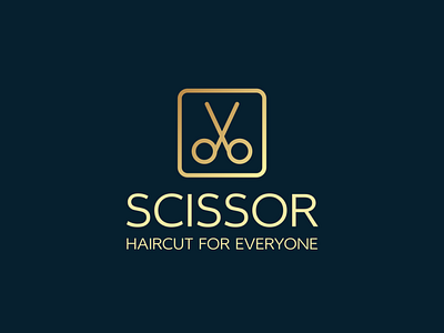 Logo with Golden Scissors | Turbologo beauty brand design branding design golden hair salon hairstylist illustration logo logo design scissors typography ui ux vector