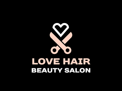 Logo with Scissors & Heart | Turbologo beauty beauty shop brand design branding design graphic design hair salon hairdressing heart illustration logo logo design love scissors typography ui ux vector