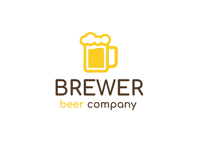 Logo with Yellow Beer Mug | Turbologo alcohol beer brand design branding brewery craft design drink glass graphic design illustration logo logo design mug typography ui ux vector yellow
