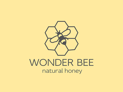 Logo with Hexagon Bee | Turbologo agriculture bee beeswax biology brand design branding bumblebee design graphic design hexagon honey illustration logo logo design typography ui ux vector yellow