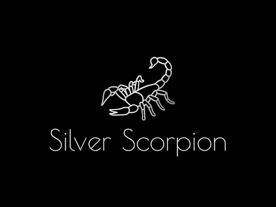 Logo with Silver Scorpion | Turbologo abstract animals bijouterie brand design branding design graphic design illustration jewelry logo logo design minimalist scorpion silver silver scorpion typography ui ux vector