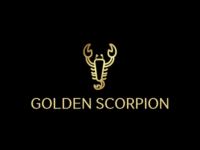 Logo with Golden Scorpion | Turbologo animals brand design branding design golden graphic design illustration logo logo design luxury premium scorpion typography ui ux vector