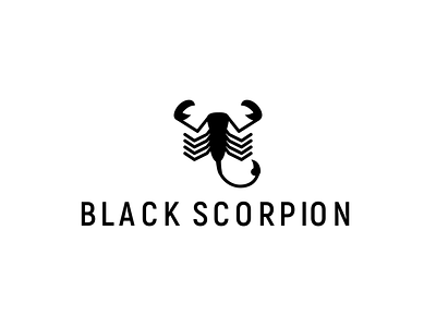 Abstract Logo with Black Scorpion | Turbologo black brand design branding design graphic design illustration logo logo design scorpion typography ui ux vector wildlife