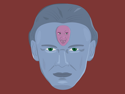 Man With Two Faces angry character character design digital art face illustration illustrator man red vector vector art