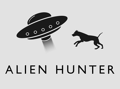 Alien Hunter alien branding character design digital art dog hunter illustration illustrator logo ufo vector