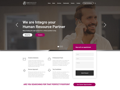 Integro Recruiting & Staffing Consultants animation design design mobile design photoshop website website design wordpress wordpress design wordpress theme