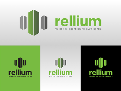 rellium brand branding design green green logo it logo logo logo design tech logo vector