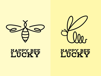 Happy Bee Lucky brand comps logo options