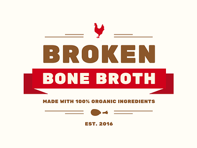 Bone Broth Logo chicken food hipster logo
