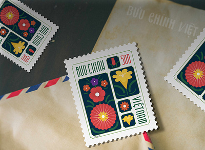 vietnam postal stamps illustrator postal stamp vietnam designer