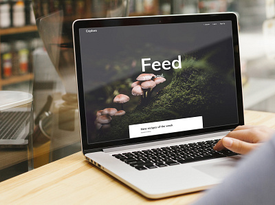 Feed Landing Mock Up feed mushrooms photoshop ui design website website concept website design