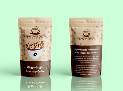 High Altitude Coffee branding branding design coffee bag coffee pouch packaging design pouch mockup pouch packaging