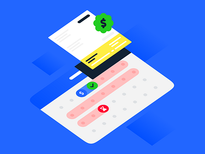 Selling your invoices gets $$ earlier app contrast flatdesign header illustration