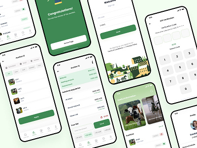 Gobustan Livestock Exhibition Center - Auction Application applicationdesign auctionapp auctions branding challenge design farmacution farmapp farmleading farms graphic design green greenapplication illustration logo mobile application otpverification sign up ui ux