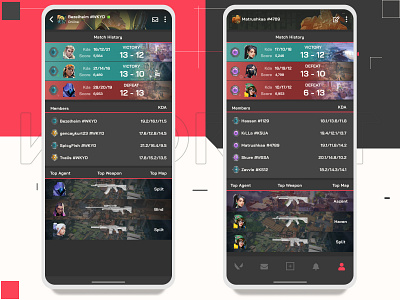 Valorant Team Finder - Profile Screens concept design game mobile app ui ux valorant