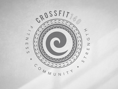 Crossfit140 Logo Mockup brand branding community crossfit crossfit logo design exercise fitness growth logo logo design logo mark strength symbols workout