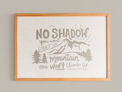 No Shadow You Won't Light Up | Art Print art print art print mockup design designer graphic design hand letter hand lettered hand lettering handletter illustration