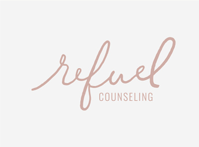 Refuel Counseling | Logo Design brand counseling counseling logo feminine hand lettered hand lettering logo logo design small business