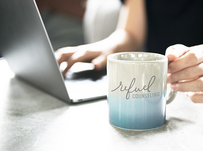 Refuel Counseling | Logo Design Mockup branding hand lettered hand lettering logo logo design logo mockup mockup mug