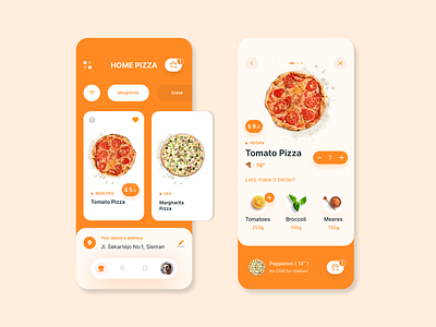 Pizza home delivery mobile app concept | 1