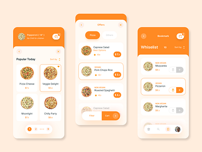 Pizza home delivery mobile app concept | 2