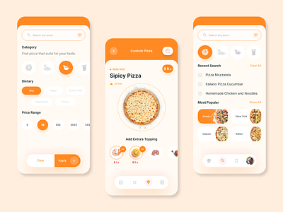 Pizza home delivery mobile app concept | 2