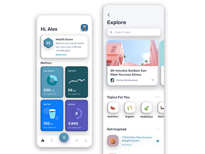 Health and Fitness Mobile app concept