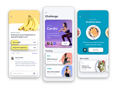 Health and Fitness Mobile app concept - 2 3d 3d design app app design card clean concept corona design fitness health images list neumorph neumorphic neumorphic design neumorphism ui uiux ux