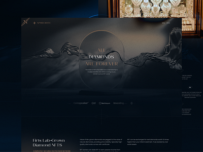 Aphrodite - Landing page - Luxury NFTs diamond branding graphic design landing page luxury nft ui ux website