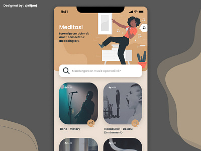 UI Be Healthy - Meditasi app graphic design mediaplayer meditation music uidesign