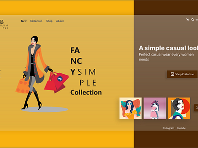 Fashion webpage design flat ux vector web